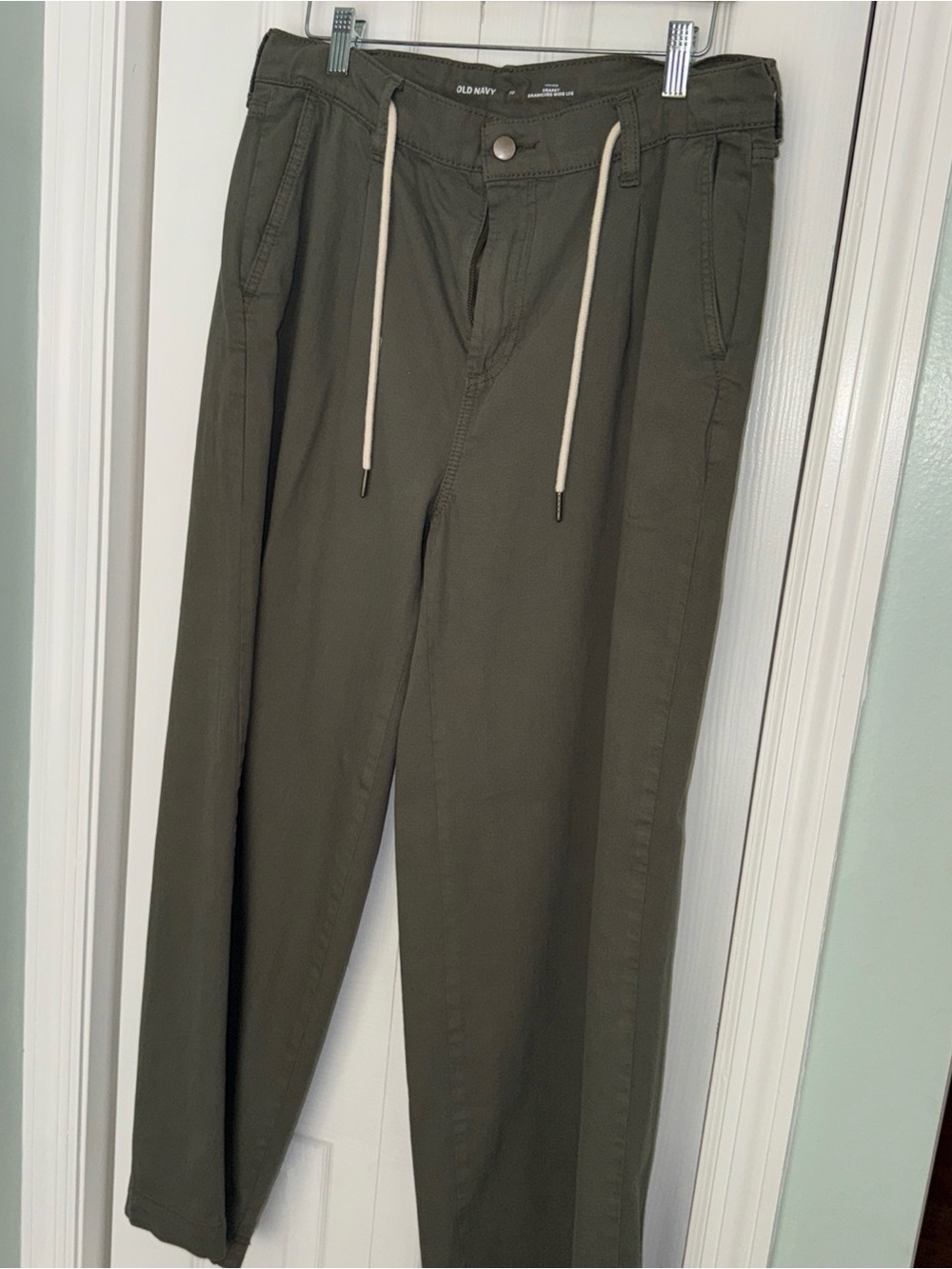 Old Navy Olive Green Drawstring Chinos